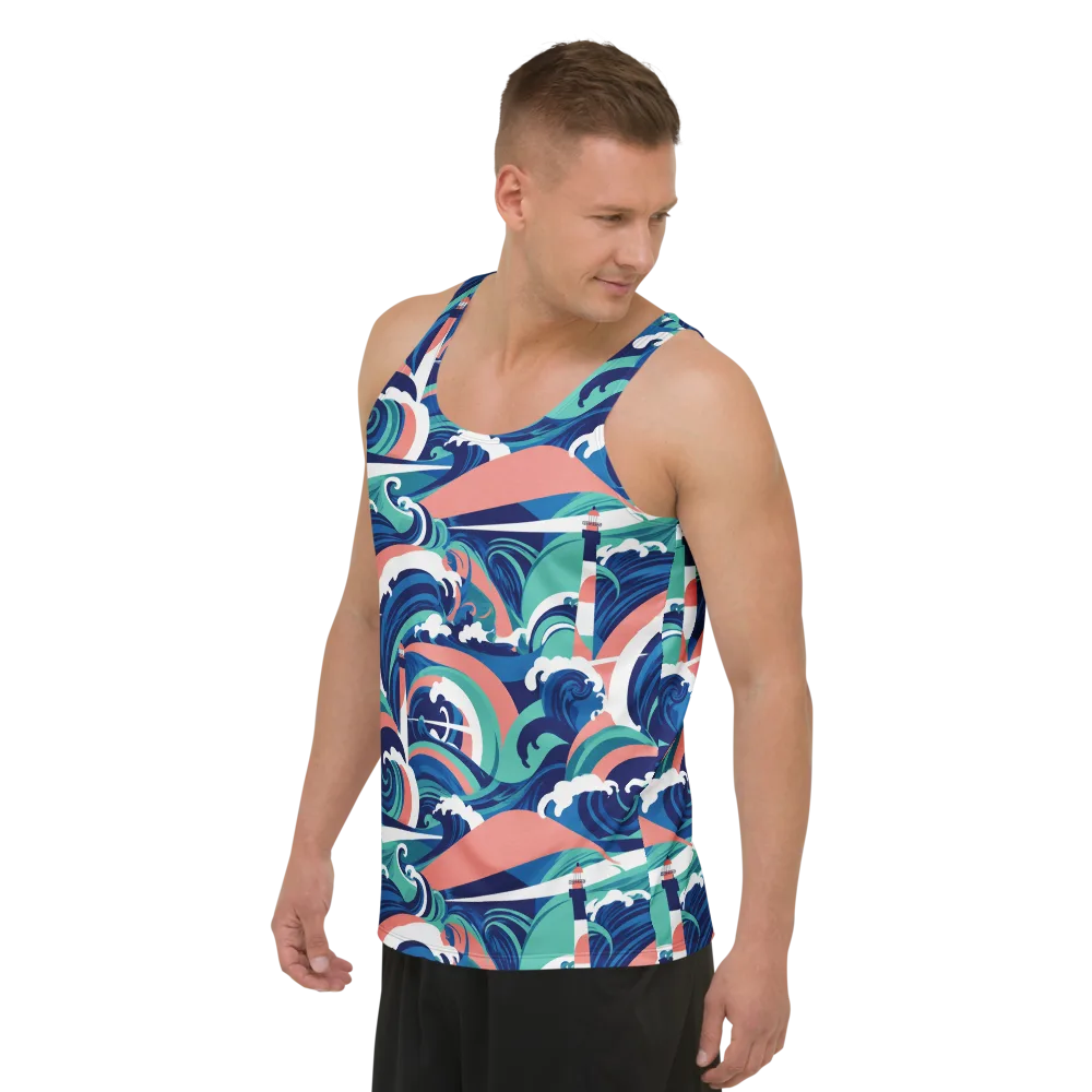 Neon Breakwater on Men's Tank Top — Left Front