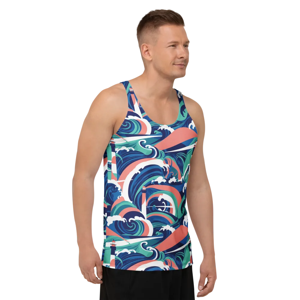 Neon Breakwater on Men's Tank Top — Right Front
