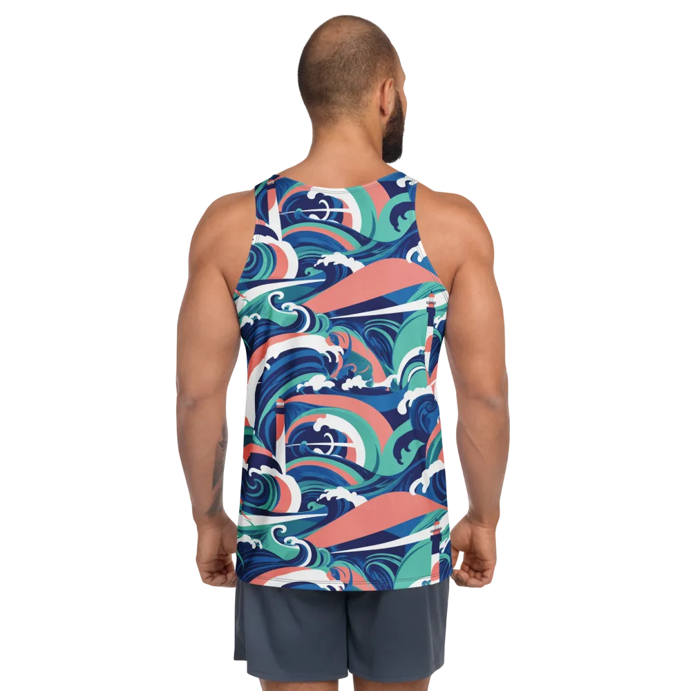 Neon Breakwater on Men's Tank Top — Back