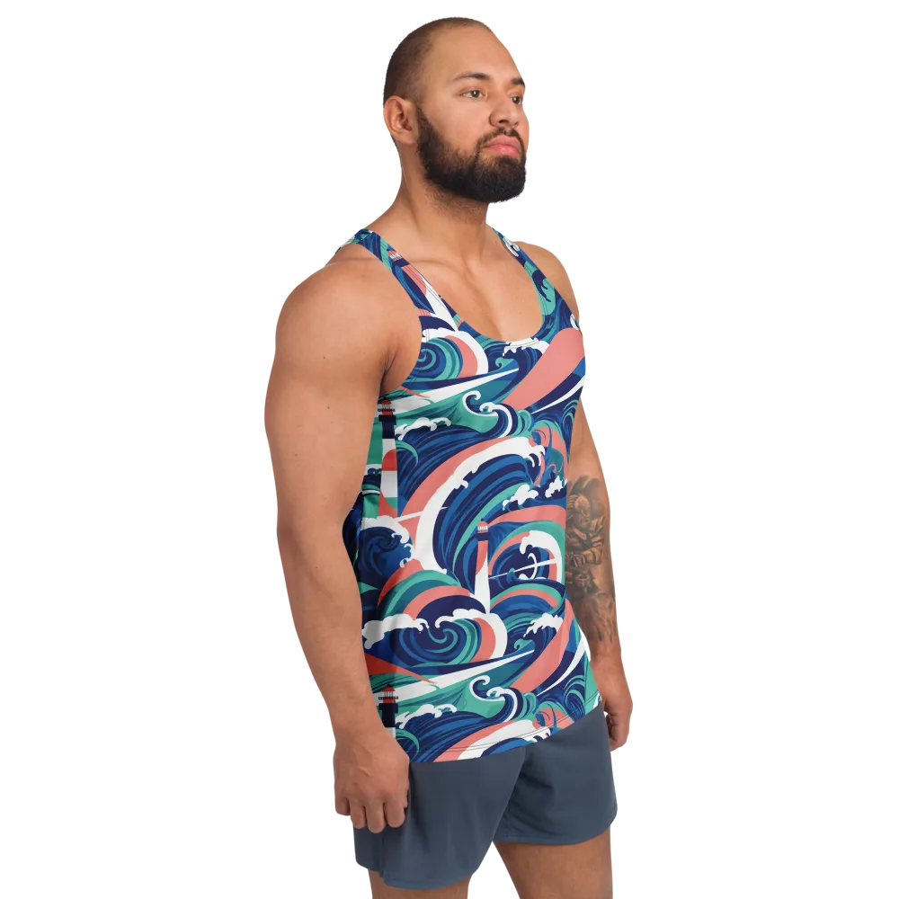 Neon Breakwater on Men's Tank Top — Right Front