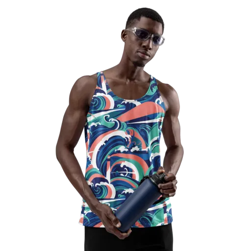Neon Breakwater on a Men's Tank Top