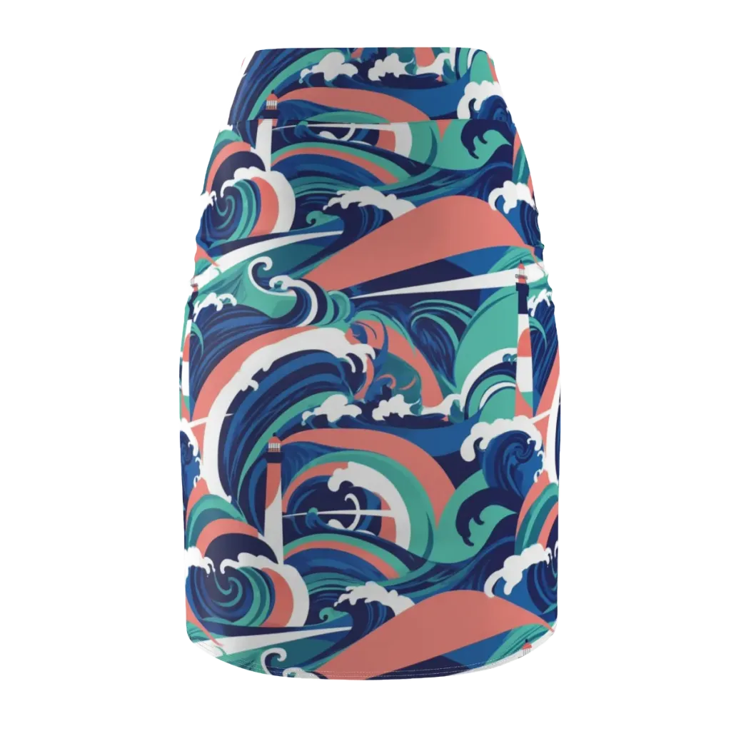 Neon Breakwater on Pencil Skirt — Back