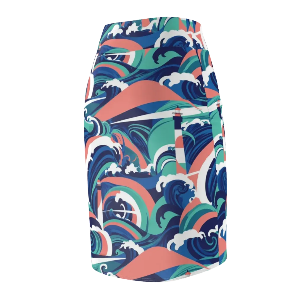Neon Breakwater on Pencil Skirt — Back Side