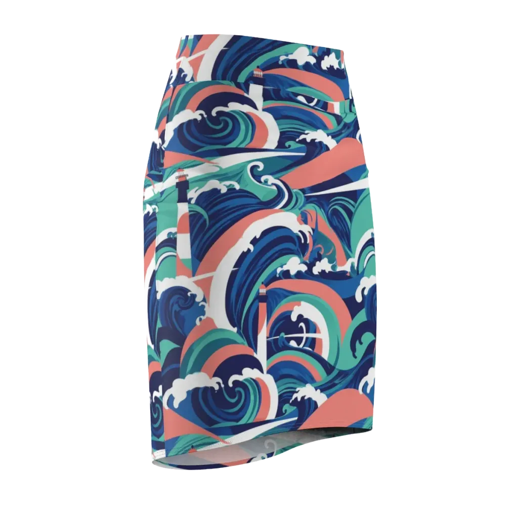 Neon Breakwater on Pencil Skirt — Front Side