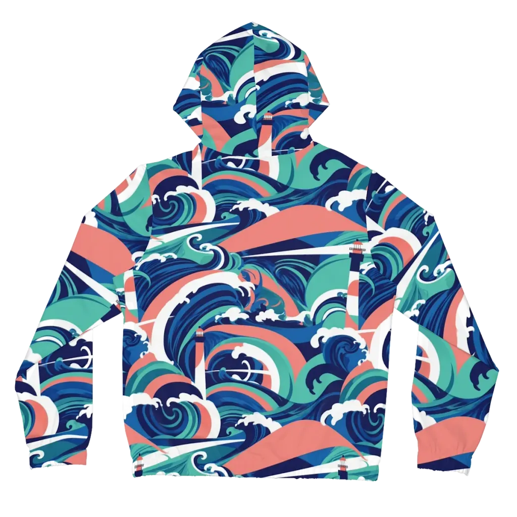 Neon Breakwater on Women's Full-Zip Hoodie — Back