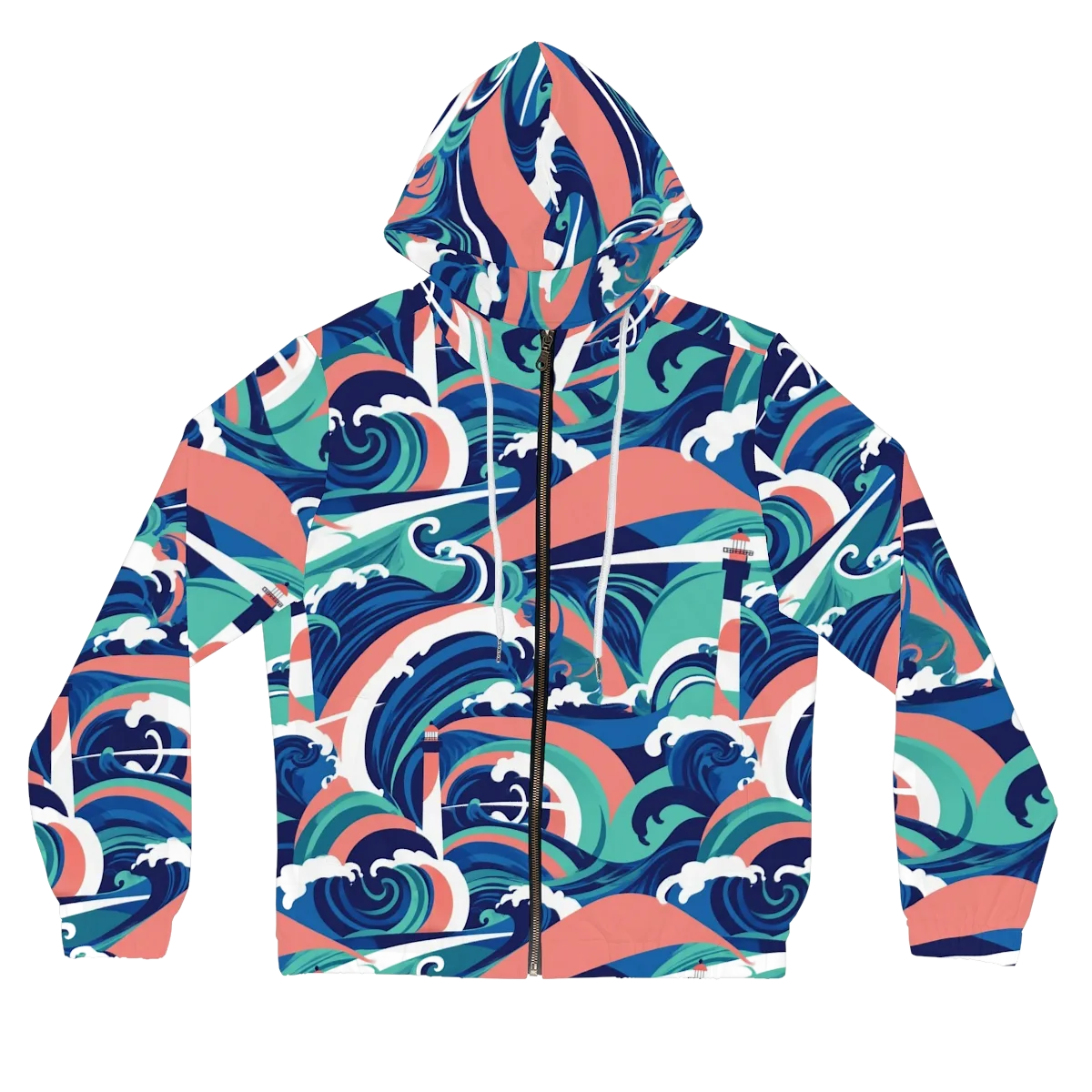 Neon Breakwater on Women's Full-Zip Hoodie — Front