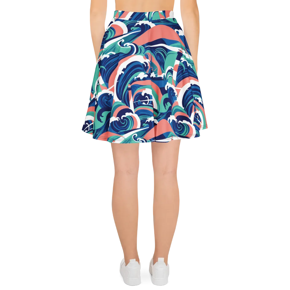 Neon Breakwater on Skater Skirt — Back