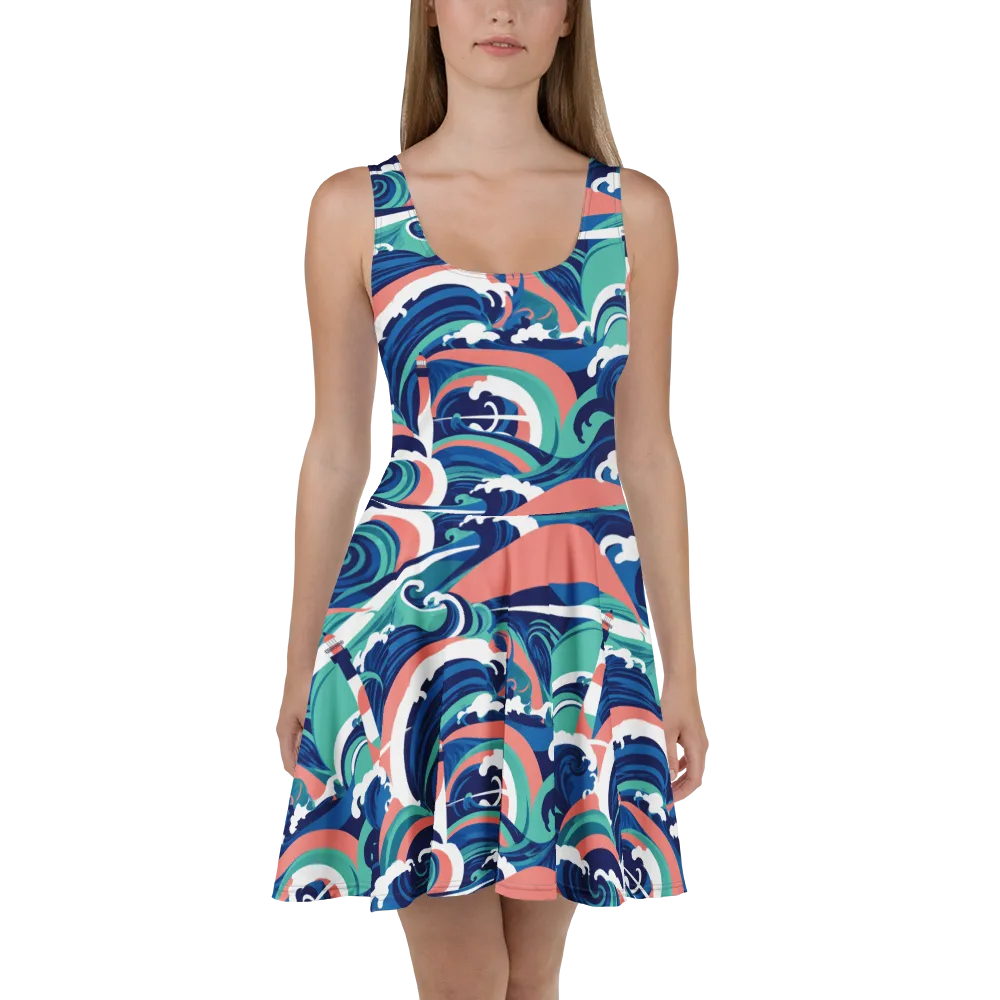 Neon Breakwater on Skater Dress — Front