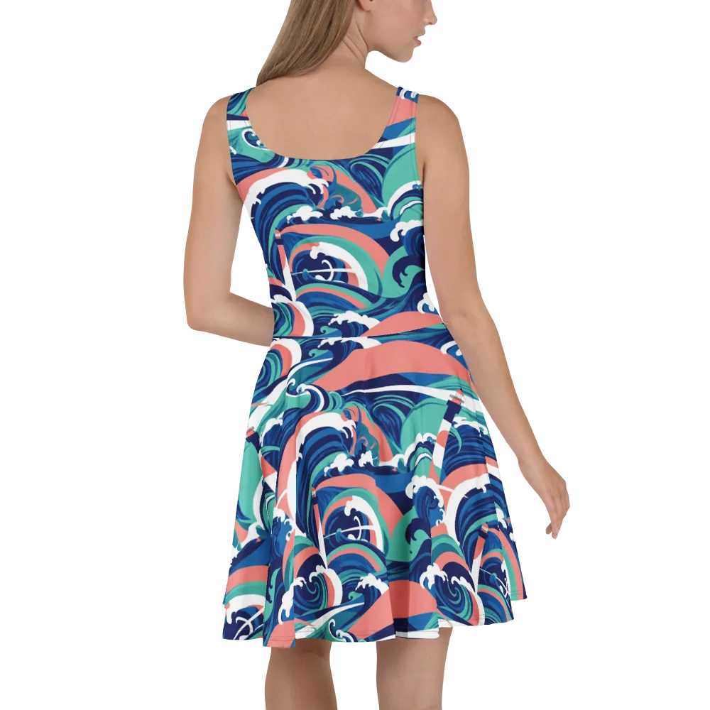 Neon Breakwater on Skater Dress — Back