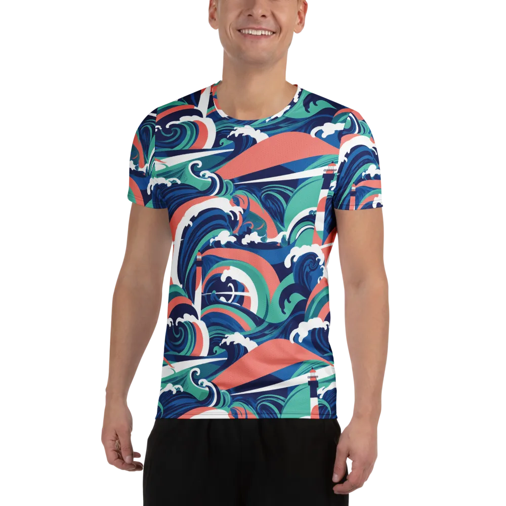 Neon Breakwater on Men's Athletic T-Shirt — Front