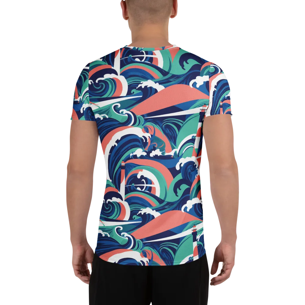 Neon Breakwater on Men's Athletic T-Shirt — Back