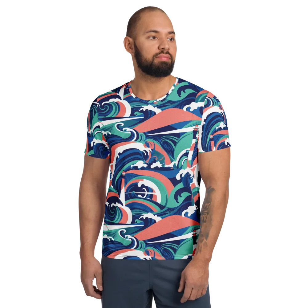 Neon Breakwater on Men's Athletic T-Shirt — Front