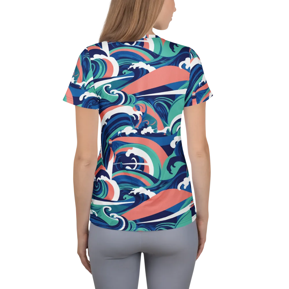 Neon Breakwater on Women's Athletic T-Shirt — Back