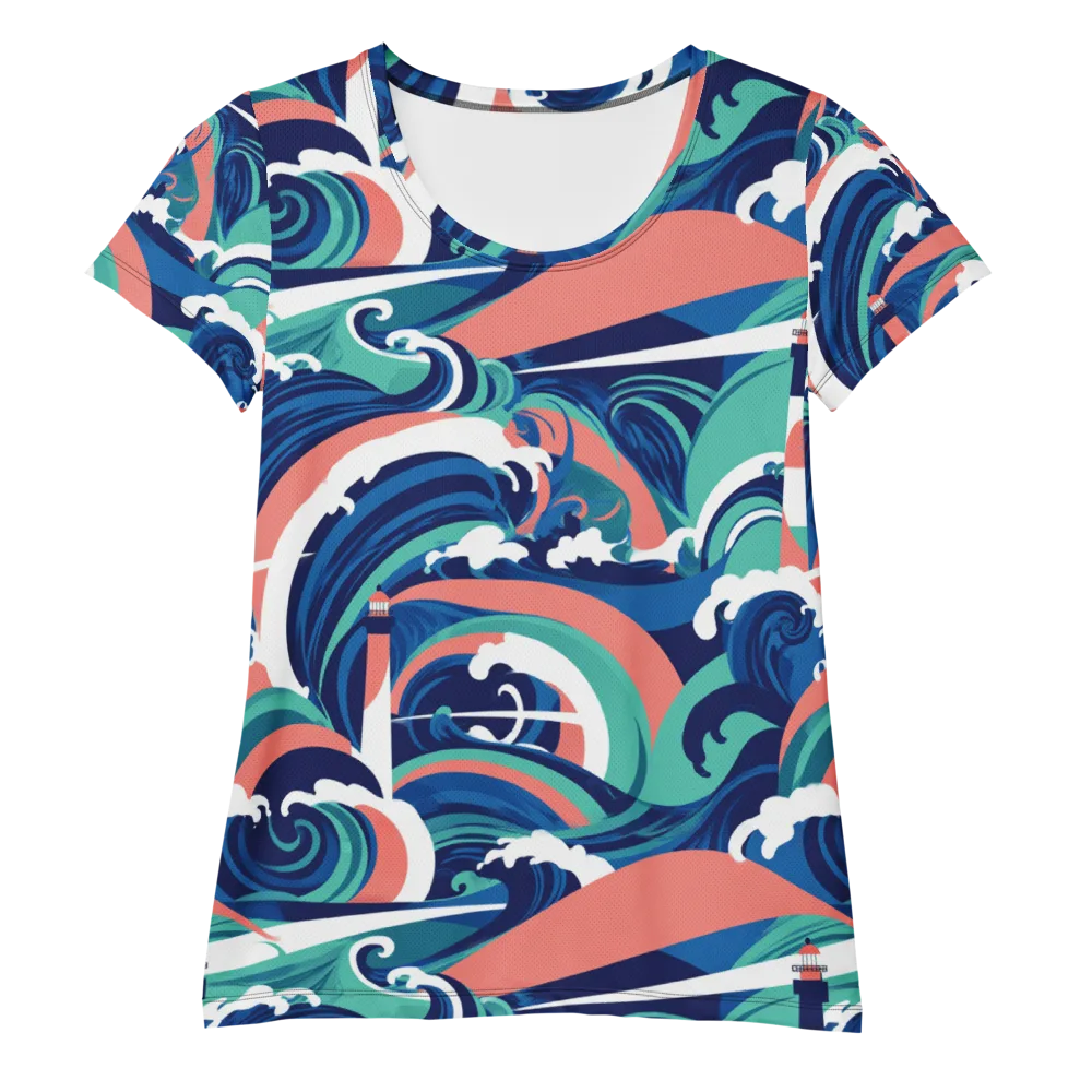 Neon Breakwater on Women's Athletic T-Shirt — Front