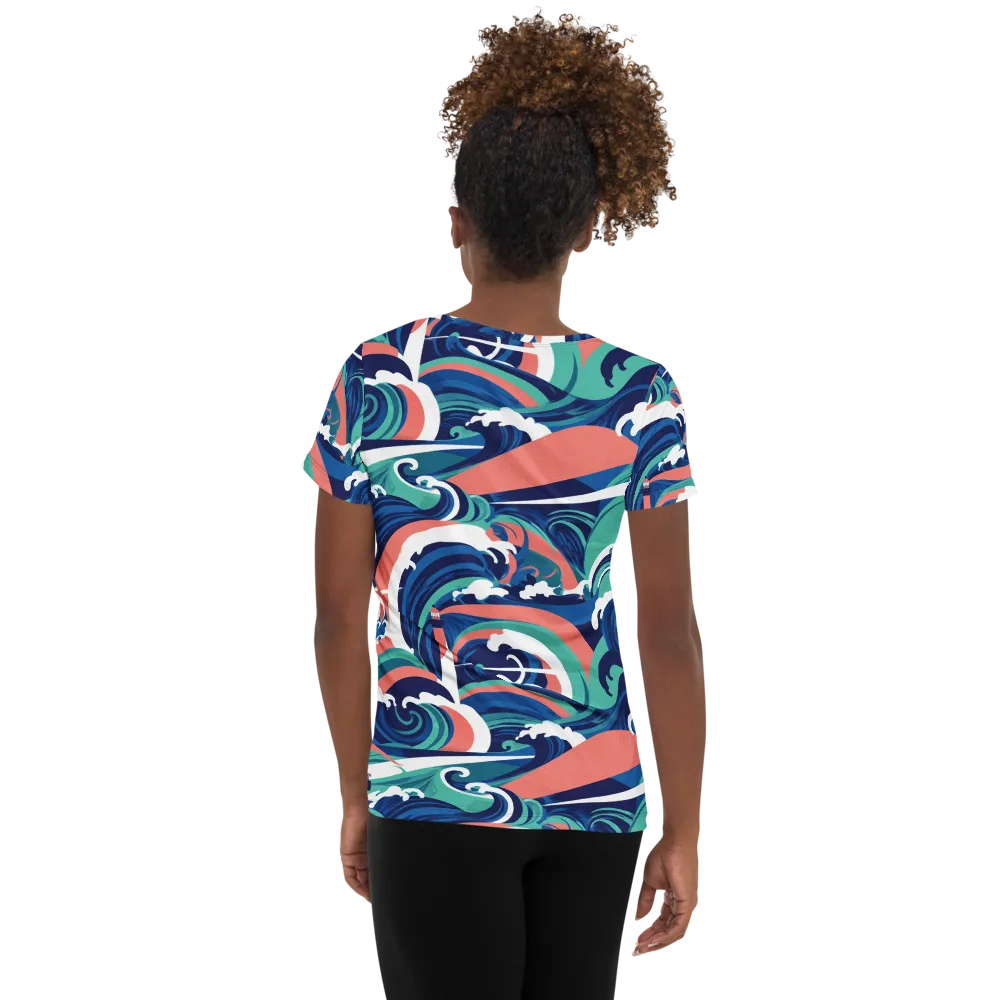Neon Breakwater on Women's Athletic T-Shirt — Back