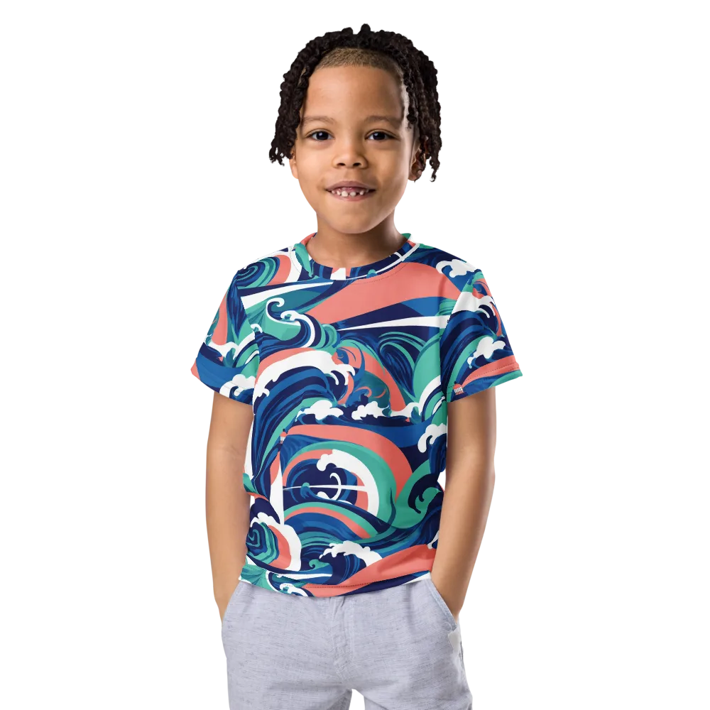 Neon Breakwater on Kids Crew Neck T-Shirt — Front
