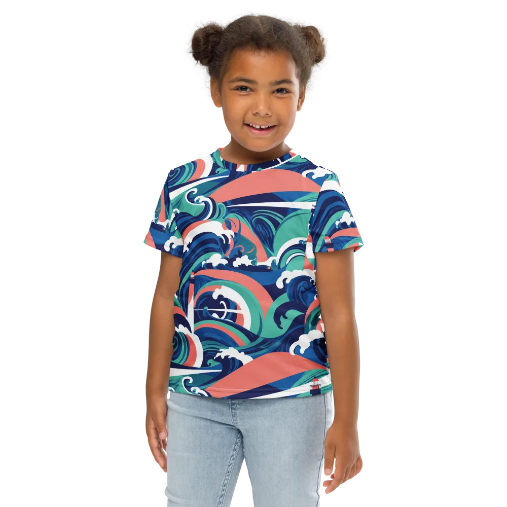 Neon Breakwater on Kids Crew Neck T-Shirt — Front