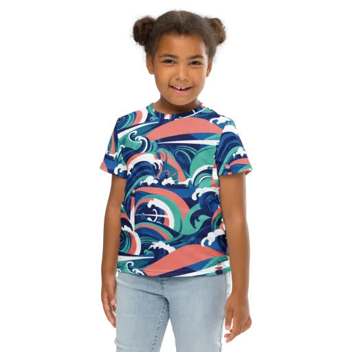 Neon Breakwater on a Kids Crew Neck T-Shirt