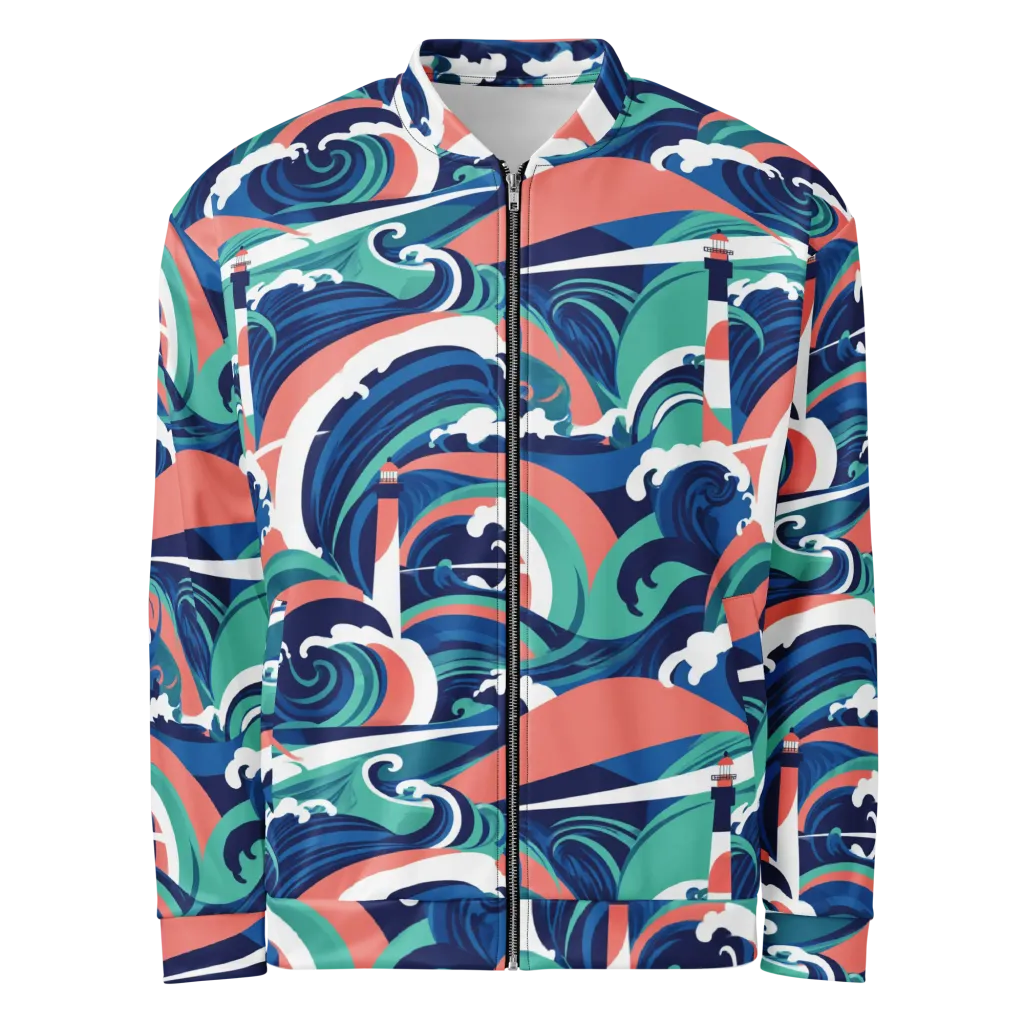 Neon Breakwater on Bomber Jacket — Front