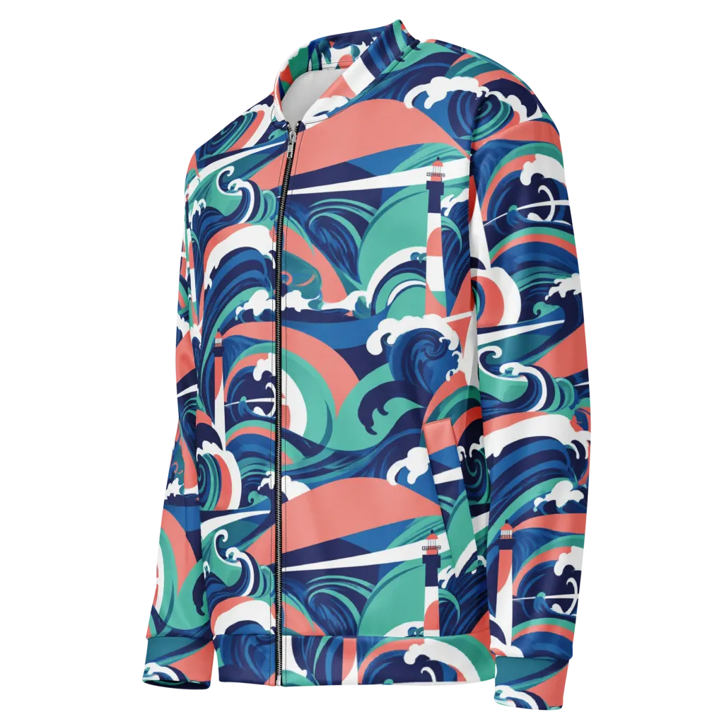 Neon Breakwater on Bomber Jacket — Left Front