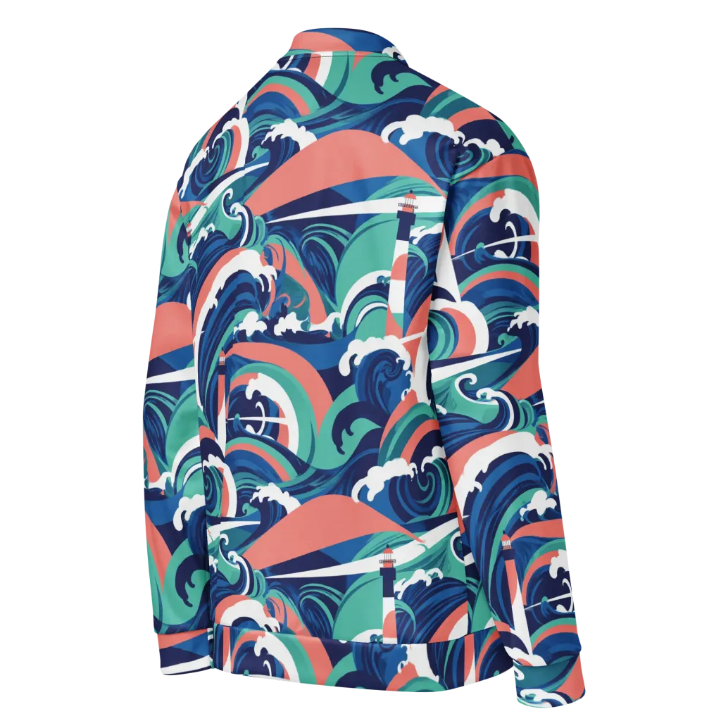 Neon Breakwater on Bomber Jacket — Right Back