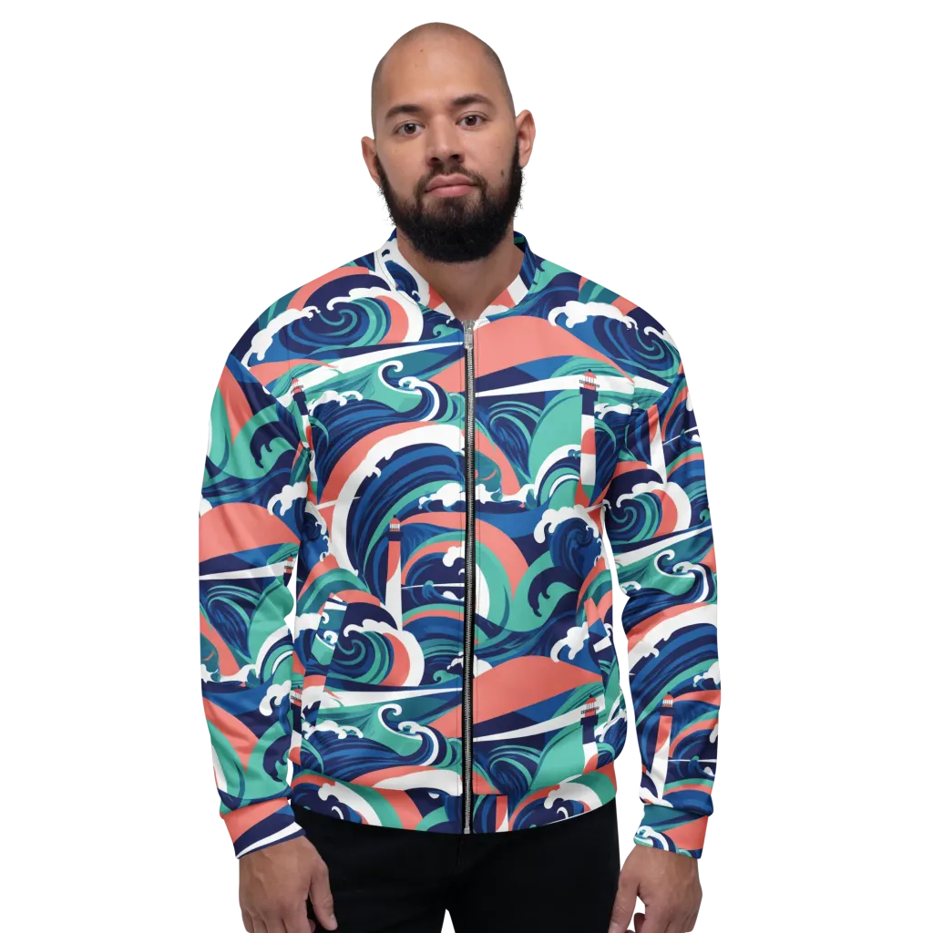 Neon Breakwater on Bomber Jacket — Front