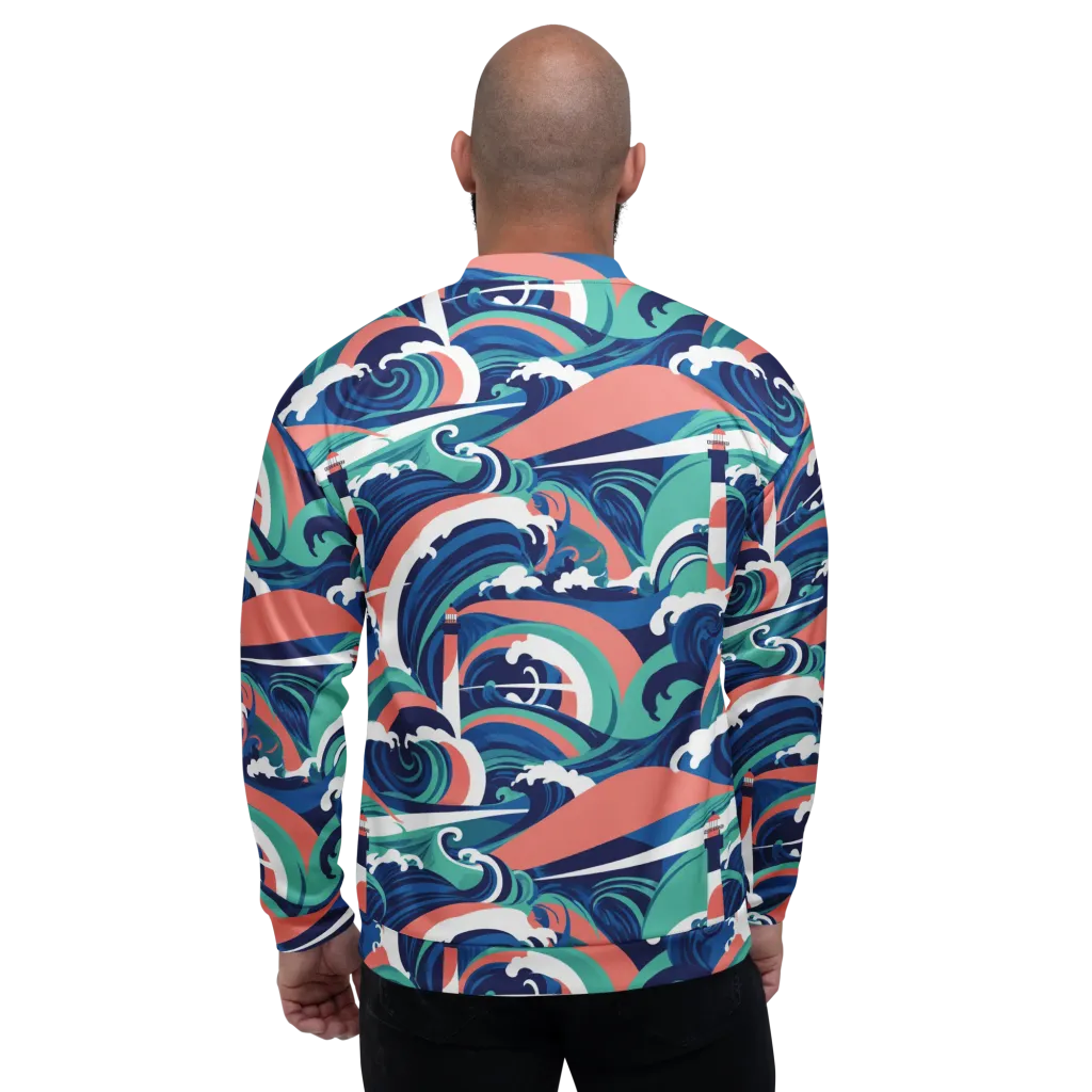 Neon Breakwater on Bomber Jacket — Back