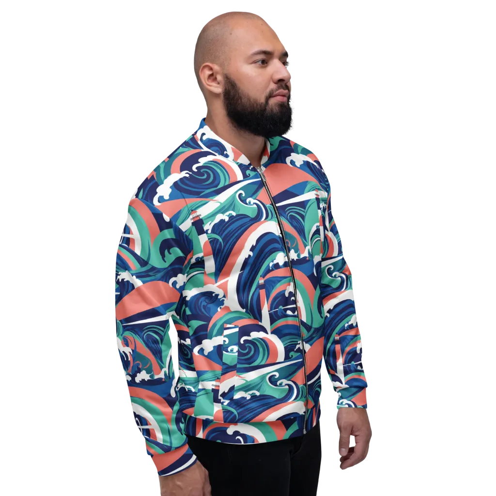 Neon Breakwater on Bomber Jacket — Right