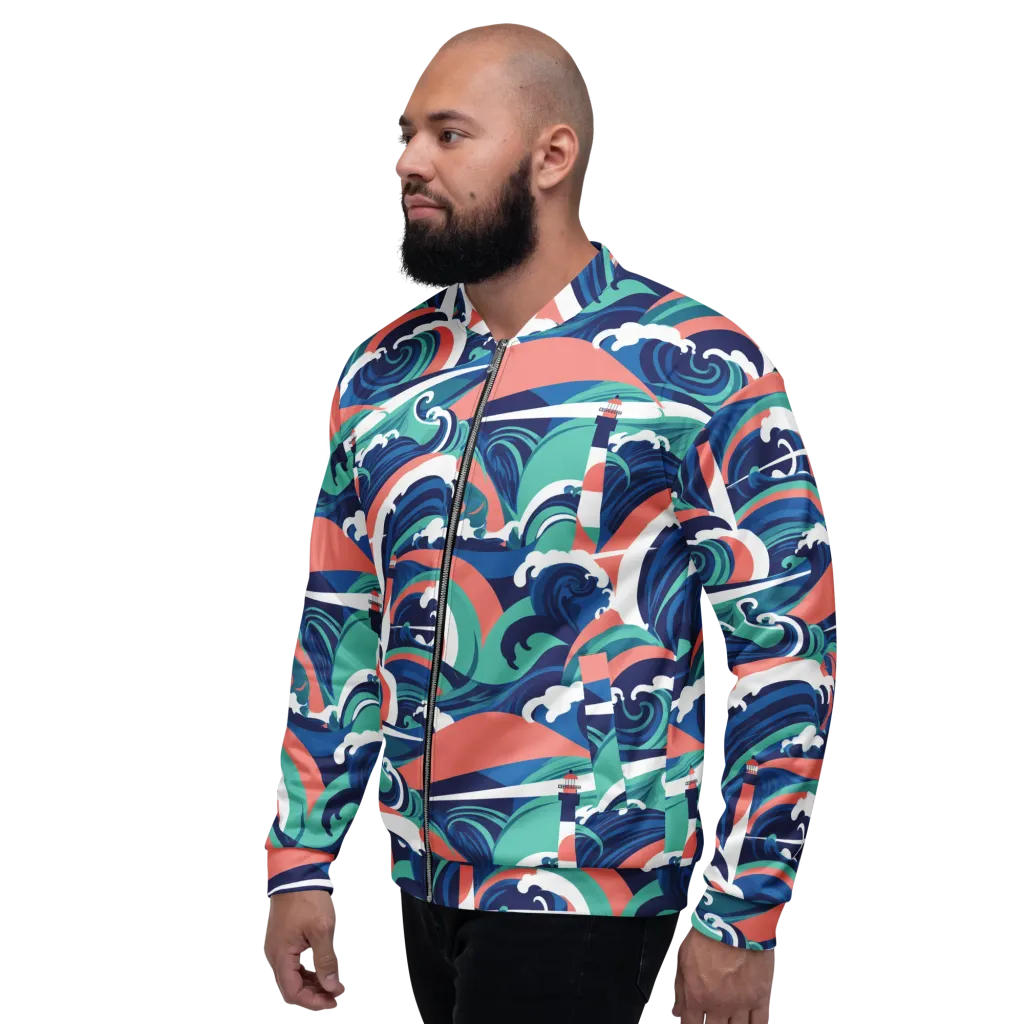 Neon Breakwater on Bomber Jacket — Left