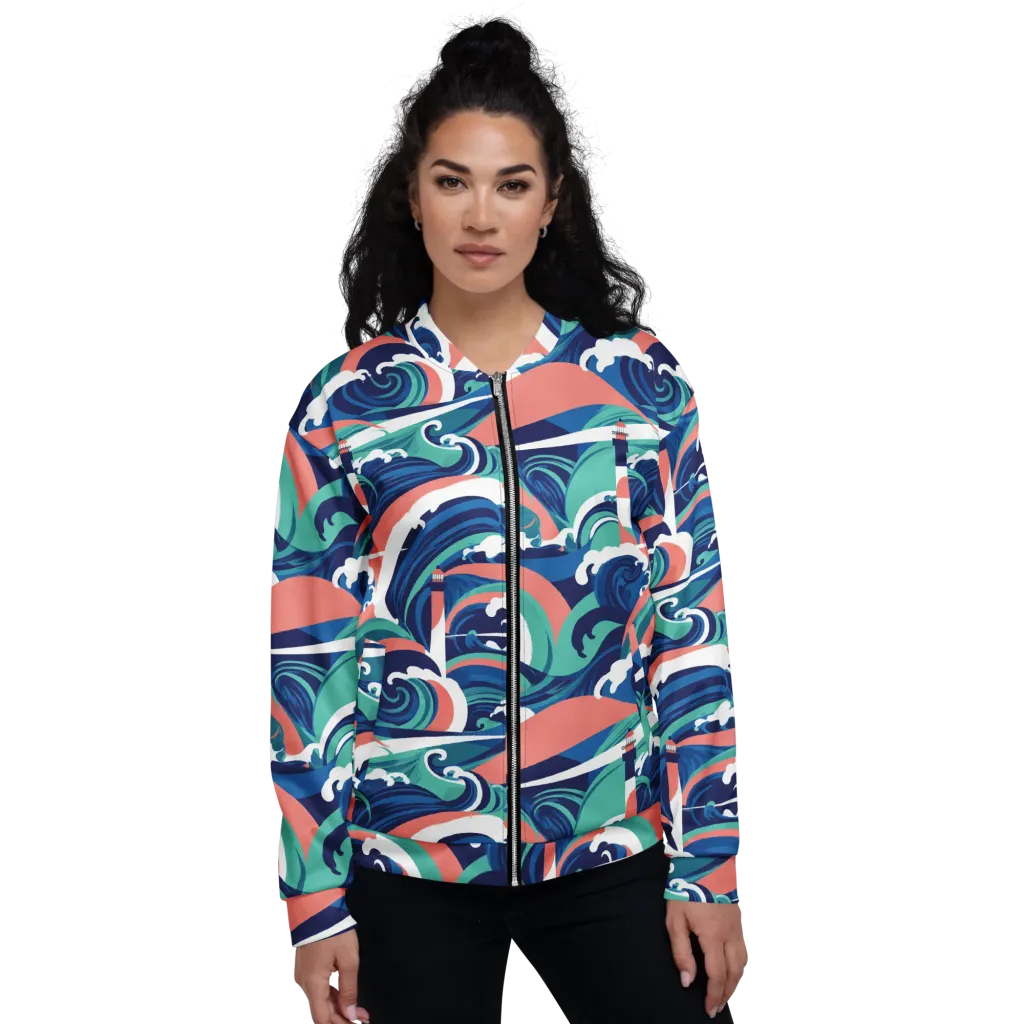 Neon Breakwater on Bomber Jacket — Front