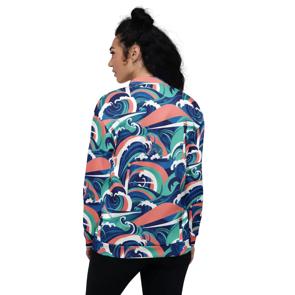 Neon Breakwater on Bomber Jacket — Back