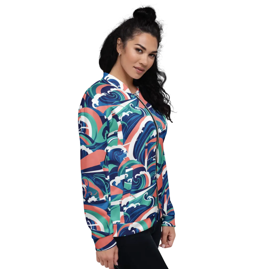 Neon Breakwater on Bomber Jacket — Right