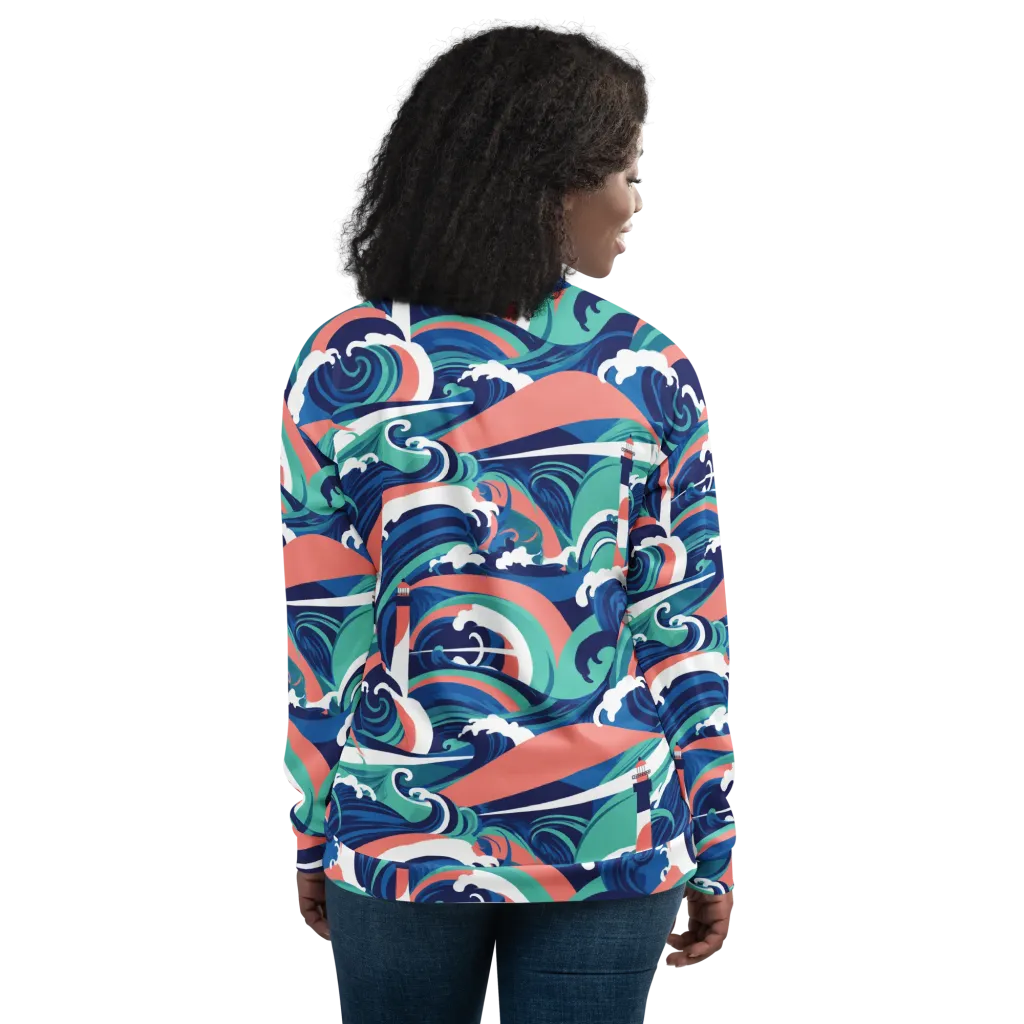 Neon Breakwater on Bomber Jacket — Back