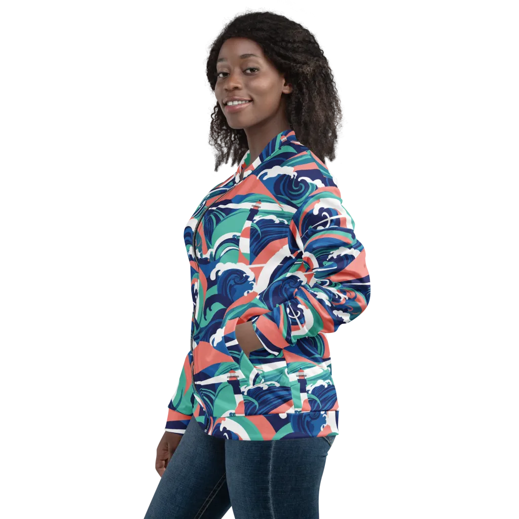 Neon Breakwater on Bomber Jacket — Left