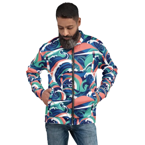 Neon Breakwater on a Bomber Jacket