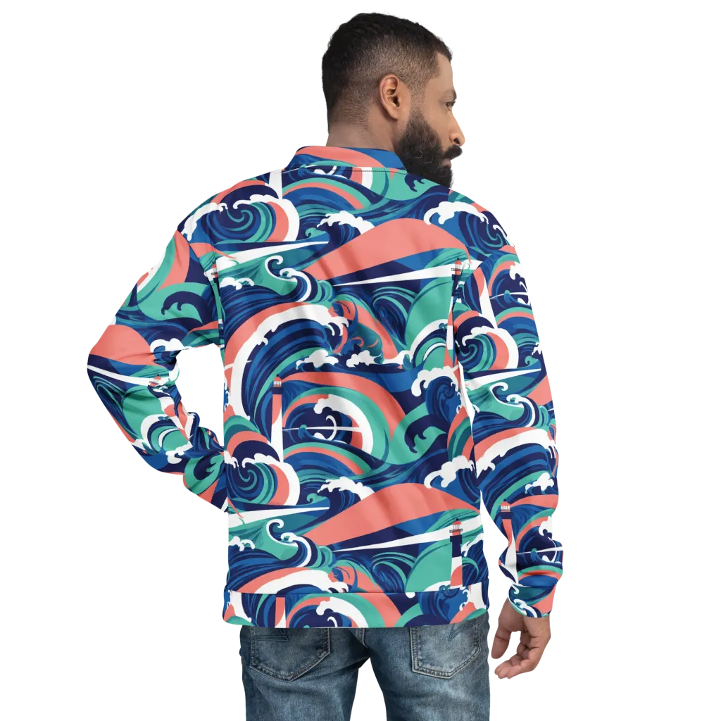 Neon Breakwater on Bomber Jacket — Back