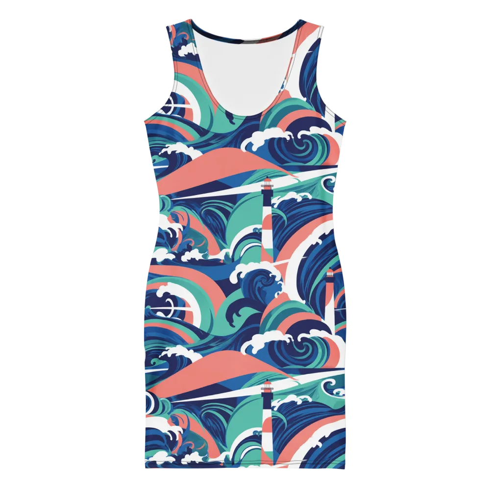 Neon Breakwater on Bodycon Dress — Front