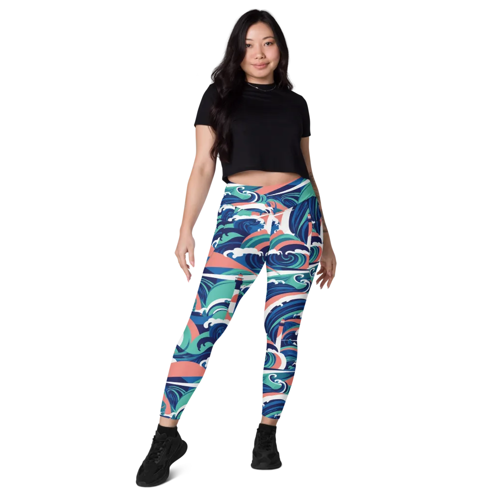 Neon Breakwater on Leggings with Pockets — Front
