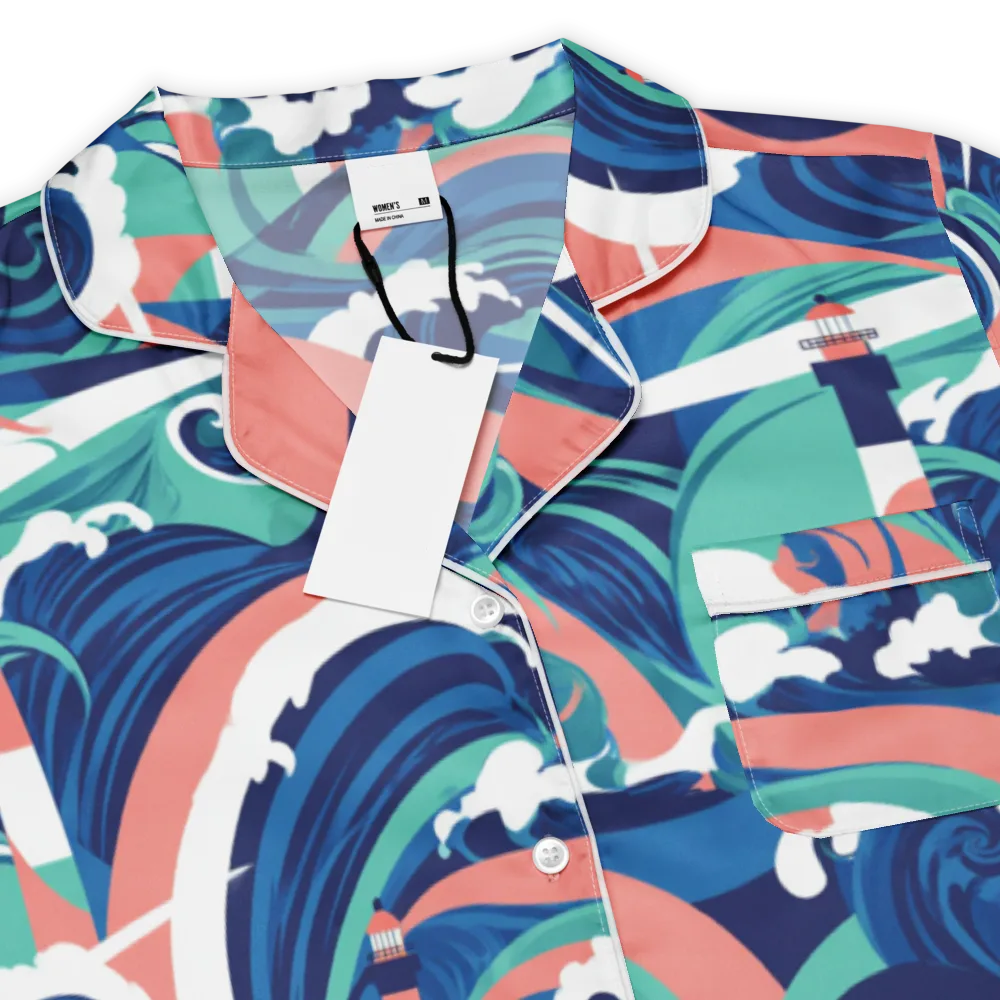 Neon Breakwater on Women's Short Sleeve Pajama Top — Product details