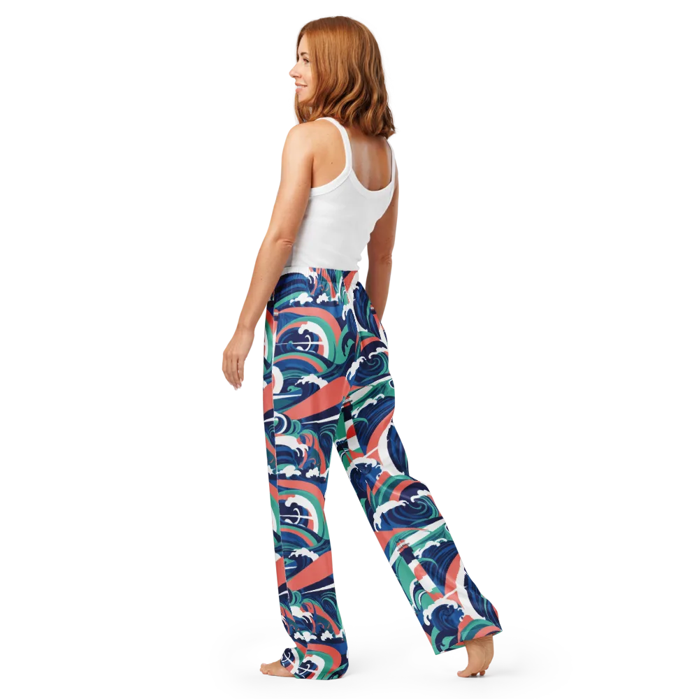Neon Breakwater on Women's Pajama Pants — Back