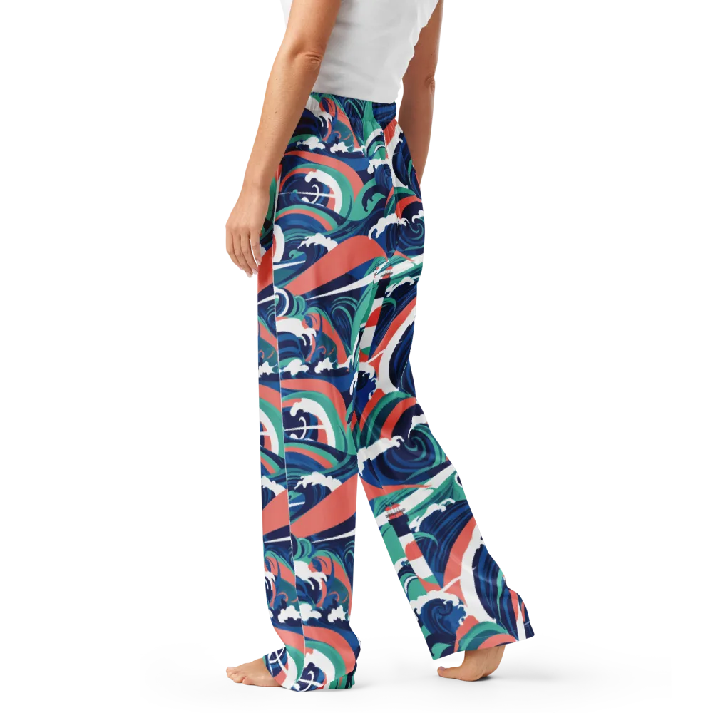 Neon Breakwater on Women's Pajama Pants — Left