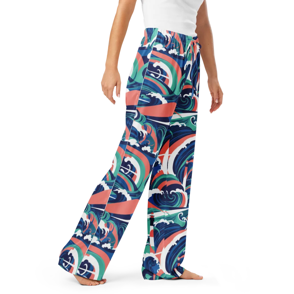 Neon Breakwater on Women's Pajama Pants — Right Front