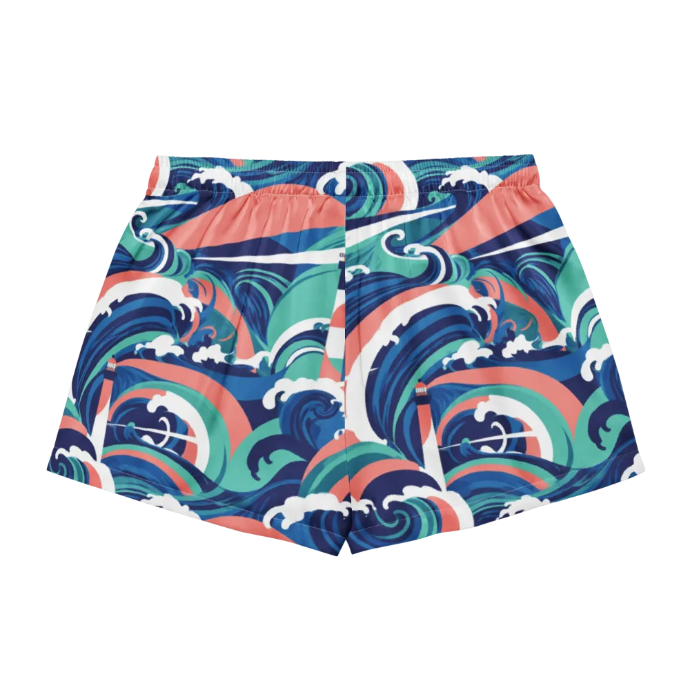 Neon Breakwater on Women's Pajama Shorts — Back