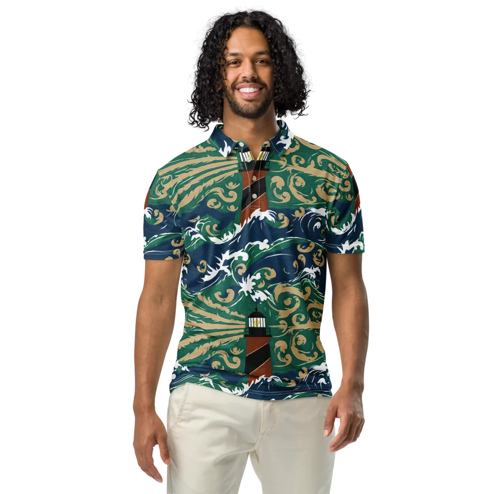 Beacon in the Breakers on Men's Slim Fit Polo Shirt — Front