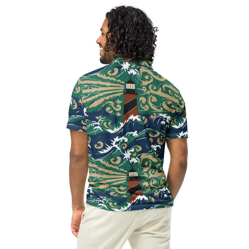 Beacon in the Breakers on Men's Slim Fit Polo Shirt — Back