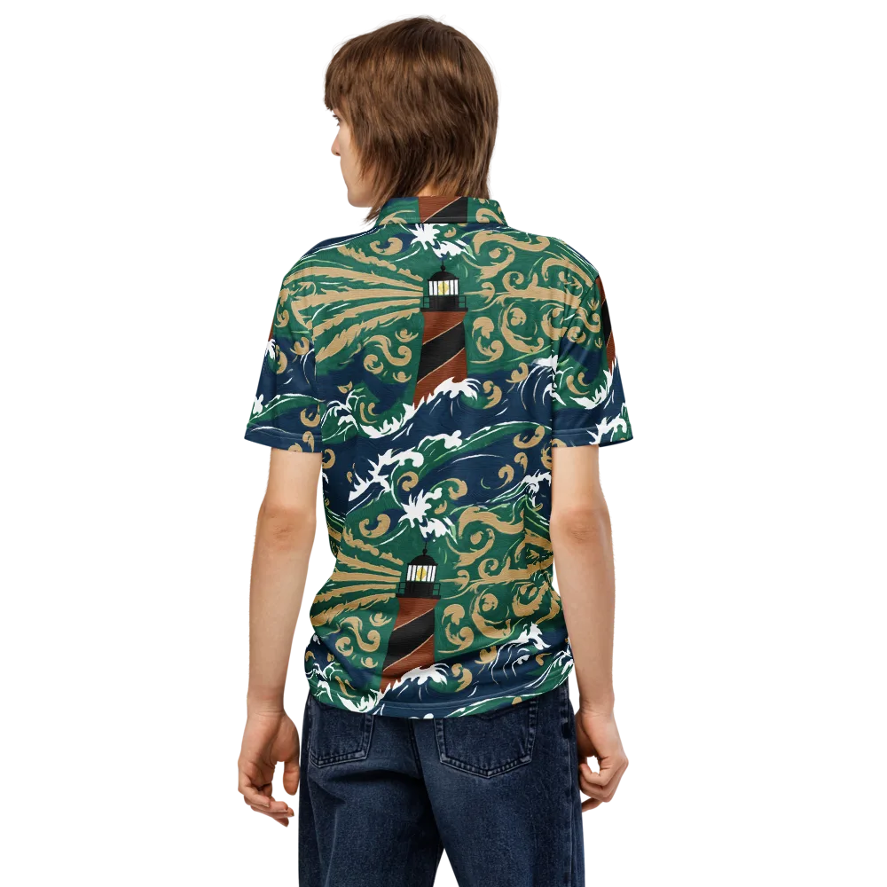 Beacon in the Breakers on Men's Slim Fit Polo Shirt — Back