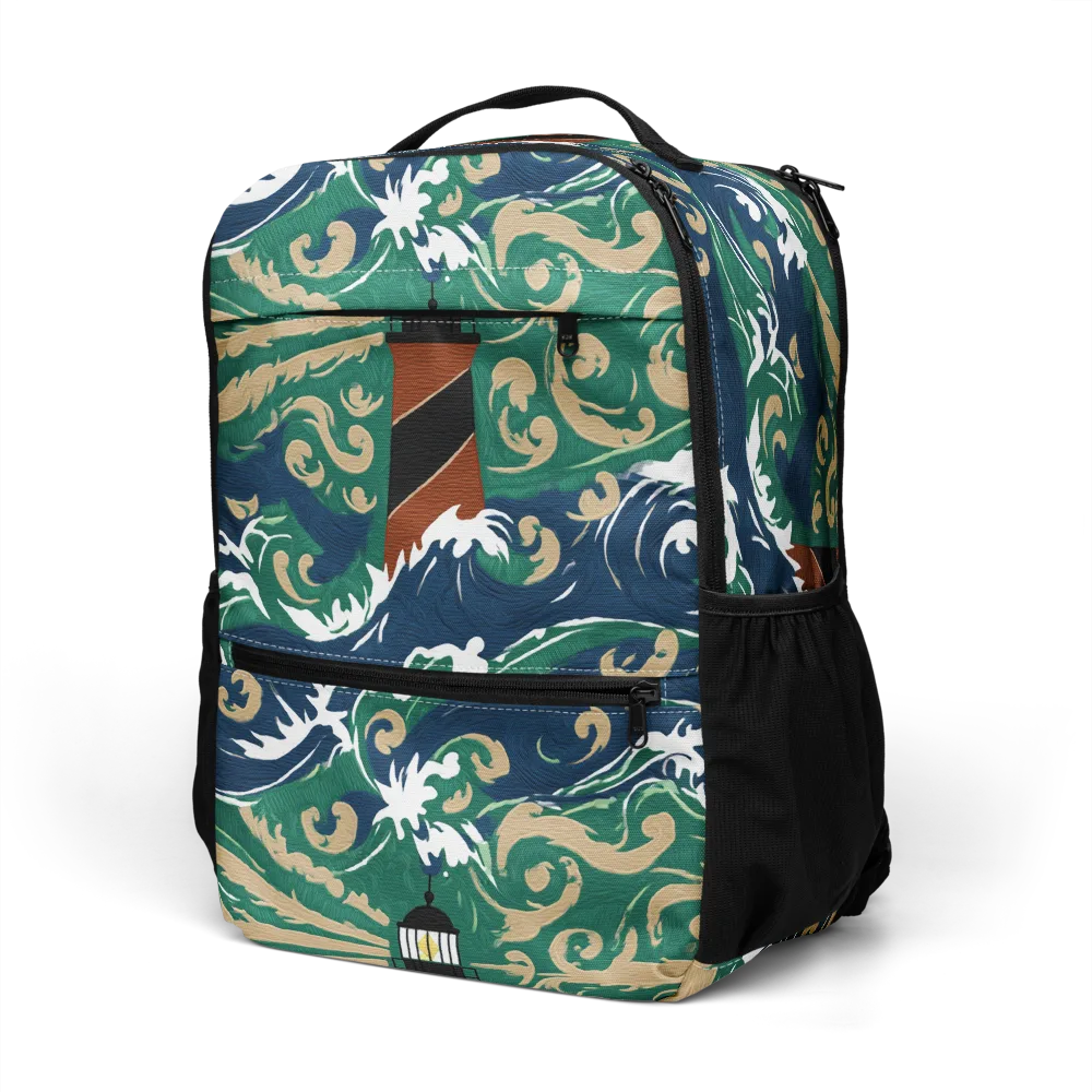 Beacon in the Breakers on Utility Backpack — Left Front