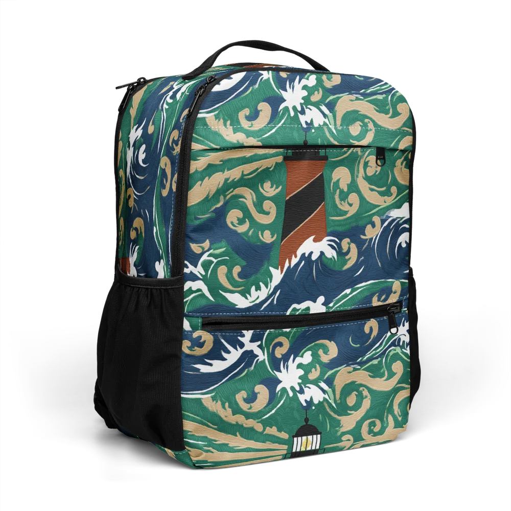 Beacon in the Breakers on Utility Backpack — Right Front