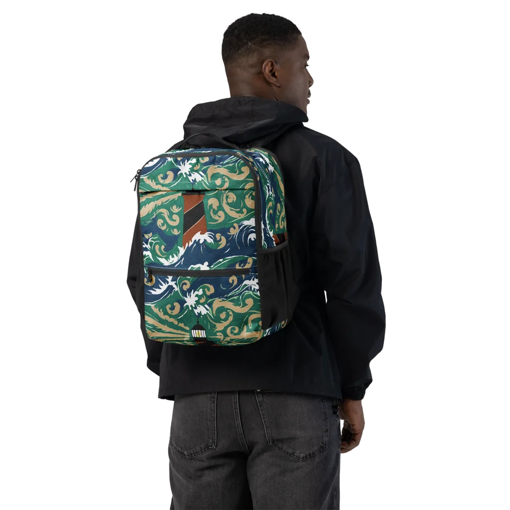 Beacon in the Breakers on Utility Backpack — Back