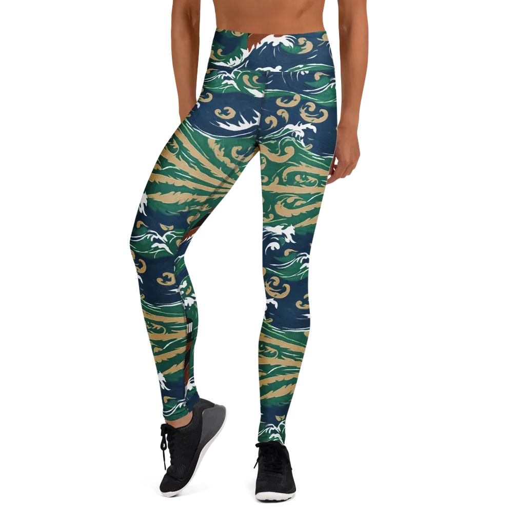 Beacon in the Breakers on Yoga Leggings — Front